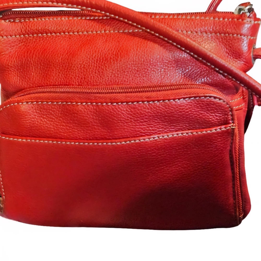 Vintage Tiganello Pebbled Leather Crossbody Bag Nice - Picture 4 of 7